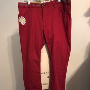 Straight leg red pants